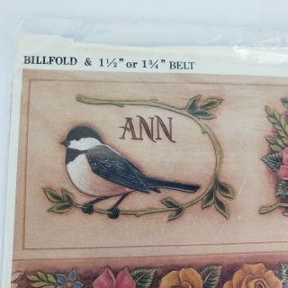 Vintage CRAFTAID Rose Bird Leather Wallet Billfold Belt Template No.  6577 1980 2