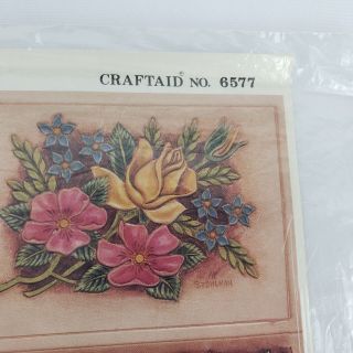 Vintage CRAFTAID Rose Bird Leather Wallet Billfold Belt Template No.  6577 1980 3