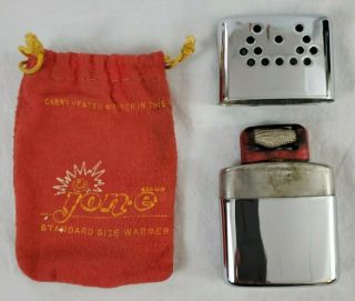 Vintage 1976 Jon - E Hand Warmer With Bag