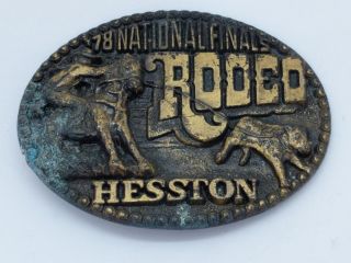 Vintage Hesston National Finals Rodeo 1978 Belt Buckle
