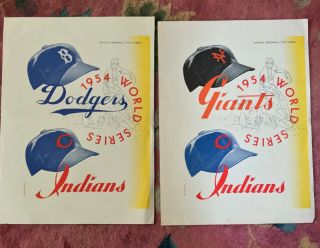1954 Cleveland Indians @ N Y Giants World Series And @ Brooklyn Dodgers 2 Covers