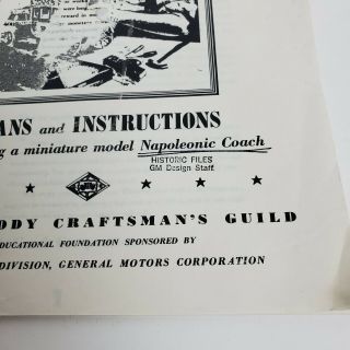 Vintage Directions Build FISHER BODY CRAFTSMANS GUILD MINIATURE NAPOLEONIC COACH 2