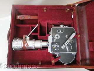 Vintage Paillard Bolex Camera Som Berthiot Pan - Cinor Lens 1:3.  4 F=25 & Case