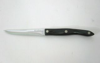 Vtg 198 Dd Cutco 1721 Stainless Black Handle 5 " Serrated Trimming Slicing Knife