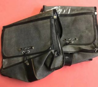 Vintage 70s 80s Rampar Saddle Bags Bicycle Side Bags Leather Canvas