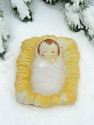 Vintage Christmas Baby Jesus Nativity Empire Plastics Blow Mold Light Up W/cord