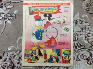 Walt Disney’s Weekly Comic Christmas 1960 Mickey Mouse,  Zorro,  Swiss Family Etc