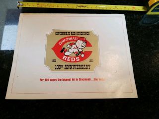 Cincinnati Reds 100th Anniversary Program,  1869 - 1969