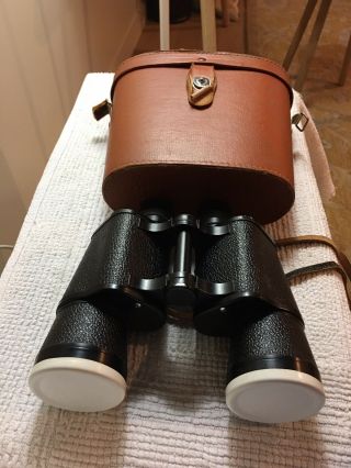 Vintage Regency Binoculars 7 X 50 Field 7.  1 With Leather Case,  Bushnell 8 X 21