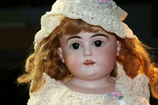 Antique Made In Germany Bisque Head And Leather Body 24 " Doll Stunning