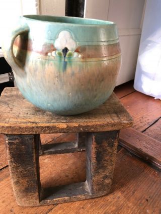 Antique Roseville Blue Monticello Arts & Crafts Period Mission Style Vase 3
