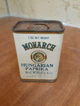 Vintage Monarch Hungarian Paprika Tin Reid Murdoch Co Chicago