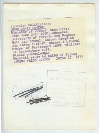 Yousuf Karsh VINTAGE John James Greene,  Canadian Politician 1972 Press Photo 2