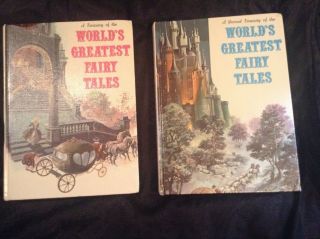 A Treasury Of The World’s Greatest Fairy Tales Volumes 1 & 2 Set Vtg 1972 Hc