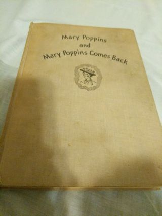 Mary Poppins/mary Poppins Comes Back 1964 Vintage Book