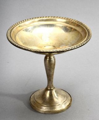 Small Old Gorham Sterling Silver Weighted Pedestal Compote 5 - 7/8 " H X 6 - 1/8 " Dia