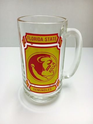Vintage Florida State Seminoles Glass Beer Mug