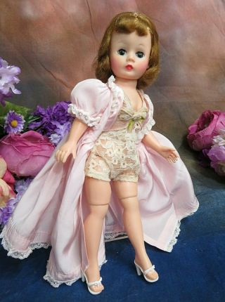 Vintage 1950 Madame Alexander Cissette Doll Tosca Tagged Pink Negligee Teddy