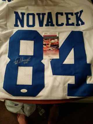 Jay Novacek Dallas Cowboys Signed Autograph White Football Jersey Jsa