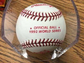 1992 World Series Rawlings Official Mlb Baseball (see Photos & Des. )