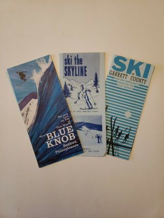Vintage Virginia Maryland Pennsylvania Ski Brochures Blue Knob Skyline Garrett