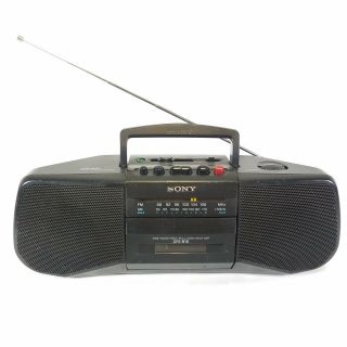 90s Vtg Sony Cfs - B15 Portable Am Fm Radio Cassette Player X[2]