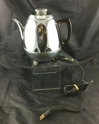 Vtg Ge General Electric Coffee 9 Cup Percolator 33p30 Pot Belly Chrome
