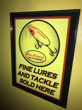 Jitterbug Fred Arbogast Fishing Lure Bait Shop Framed Print Man Cave Sign
