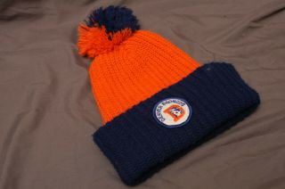Vintage Denver Broncos Pom Pom Knit Beanie Winter Hat Ski Snow Nfl Football 80 