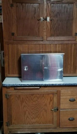 Large Vintage Stainless Steel Hoosier Cabinet Bread Box Sliding Drawer Insert