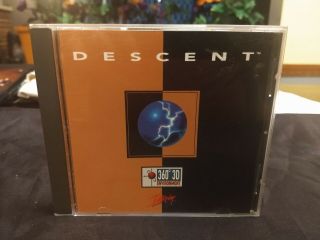 Pc Cd Rom Descent Game 1995 Vintage Interplay Pc Classic
