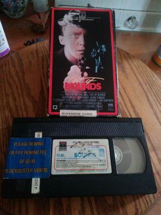 Rare Vintage 1986 Out Of Bounds Vhs Video Anthony Michael Hall Side Loader