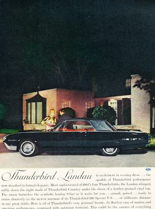 1962 Ford Thunderbird Landau - Vintage Advertisement Car Print Ad J478