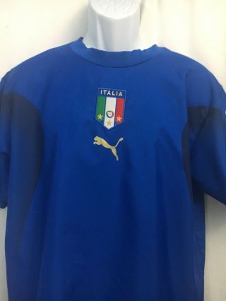 Puma FIGC Italia Blue T Shirt Soccer Football Italy Mens size Large 2