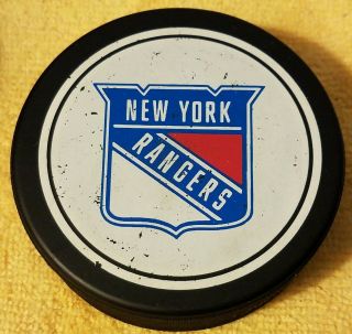 York Rangers Nhl Official General Tire Slug Hockey Puck Made In Canada