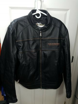 Rare Harley Davidson 105th Anniversary 1903 - 2008 Mens Black Leather Jacket 2xl