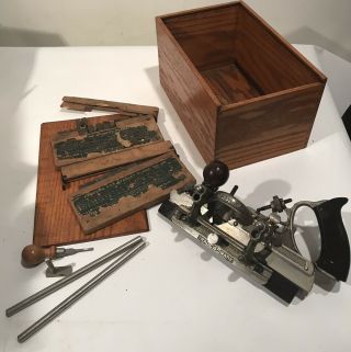 Antique Stanley No.  45 Combination Plow & Plane Wood Case W/blade Set Sweetheart