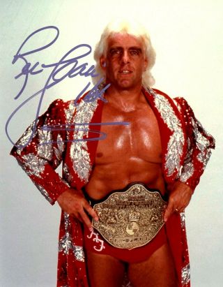 Wwe Nature Boy Ric Flair Hand Signed Autographed 8x10 Photo With Wooo 9