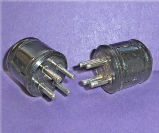 2 Vintage 4 Pin Male Amphenol Connectors - Cable Mount