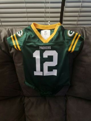 Aaron Rodgers Green Bay Packers Nfl One Piece Jersey Baby 6 - 9 Months