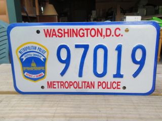 Washington,  D.  C.  Metropolitan Police License Plate Tag 97019