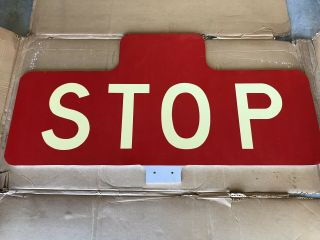 Southern Railway Station Aluminum Stop Sign 48x26” 26 Lb Railroad Old Stock