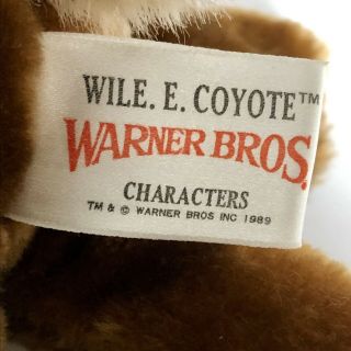 Vintage 1989 18” Tall Plush Stuffed WILE.  E.  COYOTE Warner Brothers 3