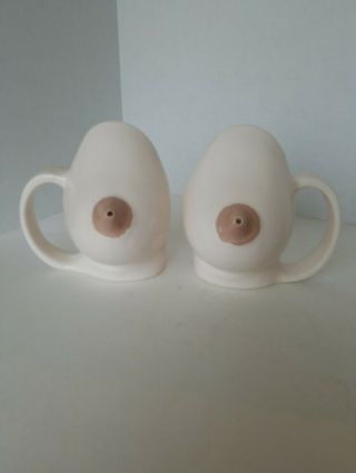 Vintage 70s Ceramic Boobie Boob Coffee Mug Cup Novelty Gag Gift