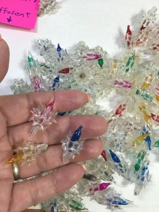 Approx 105 Vintage Christmas Light Reflectors Clear Mid Century Atomic Starburst