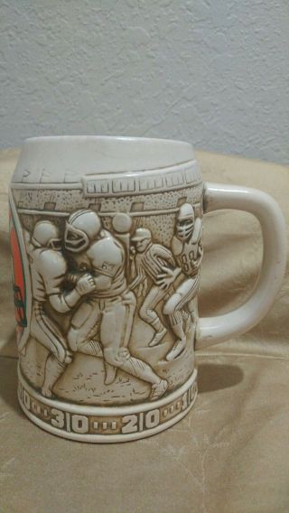 Vintage Miami Dolphins FOOTBALL Ceramic Beer Stein Mug 3D raised design 24 oz. 2