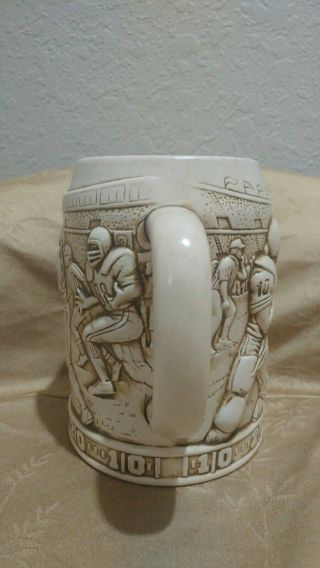 Vintage Miami Dolphins FOOTBALL Ceramic Beer Stein Mug 3D raised design 24 oz. 3