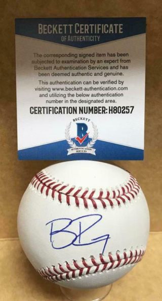 Bryan Reynolds Pittsburgh Pirates Signed Auto M.  L.  Baseball Beckett H80257