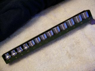 Sk Tools Vintage 13 Piece 3/8 " Drive Metric Socket Set In Metal Tray 89023
