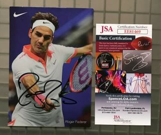 Roger Federer Signed 4x6 Nike Advertisement Photo Autographed Jsa Tennis